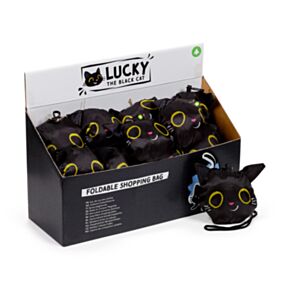 Lucky the Black Cat Katze faltbare wiederverwendbare Einkaufstasche  