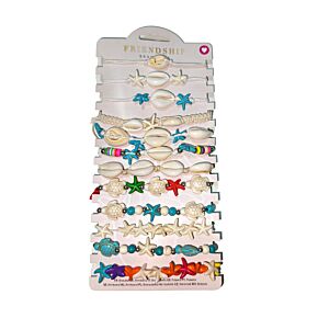 Eingewobene Muscheln & Seesterne Freundschaftsarmbänder 