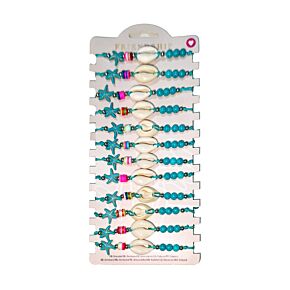 Eingewobene Blauen Perlen, Muscheln & Seesterne Freundschaftsarmbänder