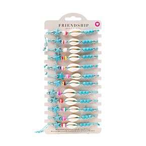 Eingewobene Blauen Perlen, Muscheln & Seesterne Freundschaftsarmbänder