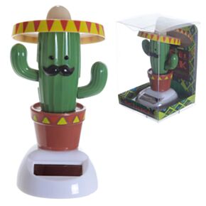 Mexico Kaktus mit Sombrero Solar Pal Wackelfigur