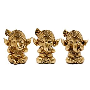Ganesha Nichts sehen Nichts Hören Nichts sagen Gold 3er-Set