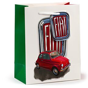 Fiat 500 Retro Rot & Weiß Geschenktüte (M) Fiat 500 Retro Rot & Weiß Geschenktüte (M)