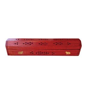 Mangoholz-Räucherbrenner-Box  Elefanten-Inlays