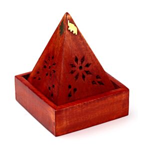 Mangoholz Pyramiden Räucherbrenner mit Elefant
