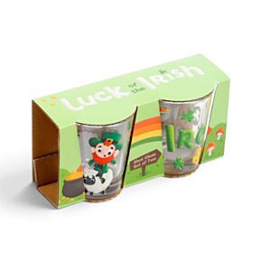 Ireland Luck of the Irish Leprechaun Irischer Kobold Schnapsgläser 2er-Set (50ml)