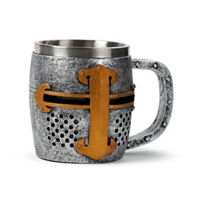 Mittelalter Ritter Gold-Silberner Helm Dekorativer Krug