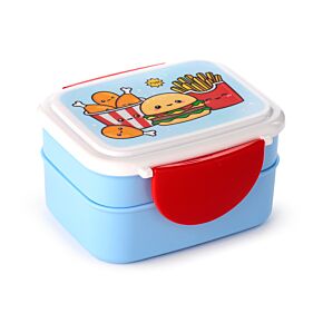 Foodiemals Stapelbare Bento-Lunchbox mit Besteck & Clipverschluss