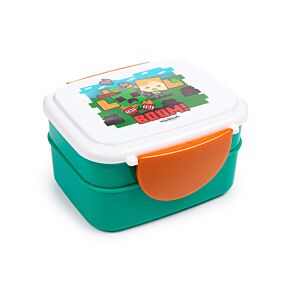 Minecraft SSS BOOM Stapelbare Bento-Lunchbox mit Besteck & Clipverschluss