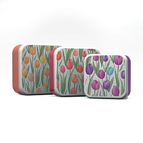 Tulips Tulpen Lunchboxen Brotdosen 3er-Set S/M/L
