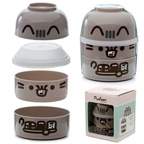 Pusheen the Cat Katze Runde Stapelbare Bento-Lunchbox mit 3 Fächern