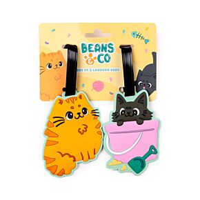 Beans & Co. Katzen PVC-Kofferanhänger 2er-Set