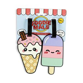 Foodiemals Eiscreme & Eis am Stiel PVC-Kofferanhänger 2er-Set