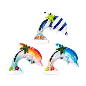 An der Küste Souvenir 3D-Magnet Tropische Insel in Delphinform