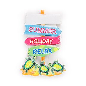 An der Küste Souvenir Magnet in Strandschild-Form - mit Krabbe & Schildkröten An der Küste Souvenir Magnet in Strandschild-Form - mit Krabbe & Schildkröten