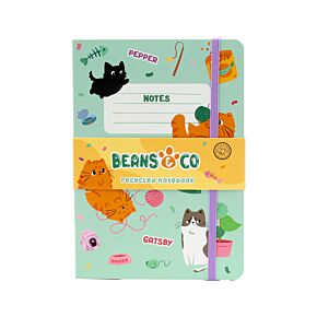 Beans & Co. Katzen Liniertes Notizbuch A5 Recyclingpapier Beans & Co. Katzen Liniertes Notizbuch A5 Recyclingpapier