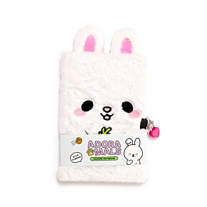 Adoramals Frances the Rabbit Hase Plüsch-Notizbuch mit Schloss & Schlüssel