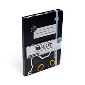 Lucky the Black Cat Schwarze Katze Notizbuch A5 Liniert Recyclingpapier