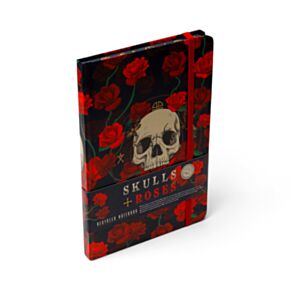 Skulls & Roses Totenkopf & Rosen Notizbuch A5 Liniert Recyclingpapier