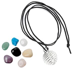 Mineralien Schmuck Halskette zum Selbermachen mit 7 Edelsteinen