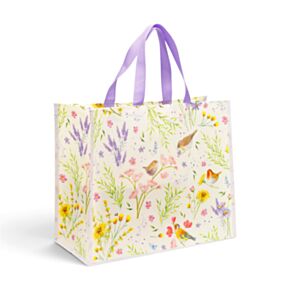 Jan Pashley Wings & Wildflowers Vögel & Wildblumen Wiederverwendbare Einkaufstasche