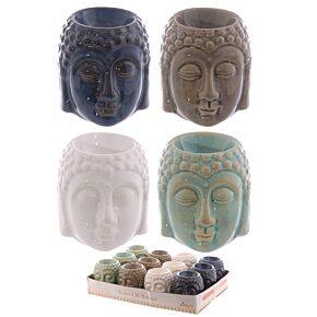 Buddha-Kopf Crackle Glasur kleine Duftlampe aus Keramik Buddha-Kopf Crackle Glasur kleine Duftlampe aus Keramik