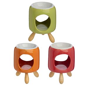 Zylindrische Duftlampe aus Keramik mit Füßen Zylindrische Duftlampe aus Keramik mit Füßen