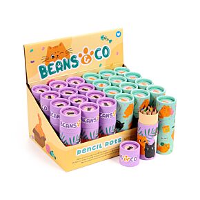 Beans & Co. Cats Katzen Stiftebox mit 12 Buntstiften