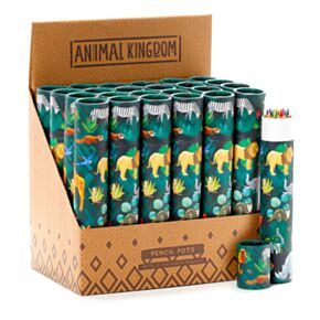 Animal Kingdom Tierwelt Stiftebox mit 12 Buntstiften