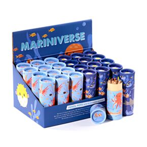 Mariniverse Ozean Meerestiere Stiftebox mit 12 Buntstiften
