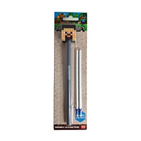 Minecraft Steve Radierbarer Kugelschreiber mit Minecraft-Silikon-Topper