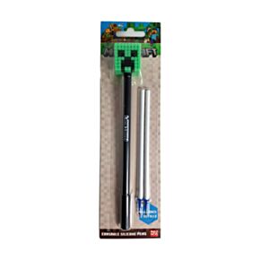Minecraft Creeper Radierbarer Kugelschreiber mit Minecraft-Silikon-Topper