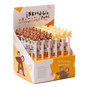 Inkredible Radierbarer Kugelschreiber mit niedlichen Maus-Topper Inkredible Radierbarer Kugelschreiber mit niedlichen Maus-Topper