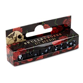 Schwarze Totenkopf Würfel - 5er Pack