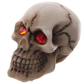 Gruseliger Totenkopf Rote Edelstein-Augen Gruseliger Totenkopf Rote Edelstein-Augen