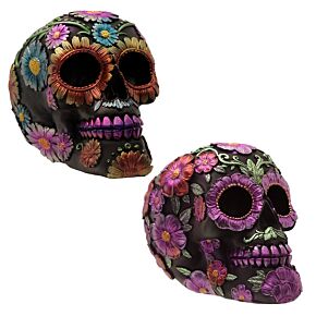 Day of the Dead Tag der Toten Totenkopf Metallisches Blumenmotiv Day of the Dead Tag der Toten Totenkopf Metallisches Blumenmotiv