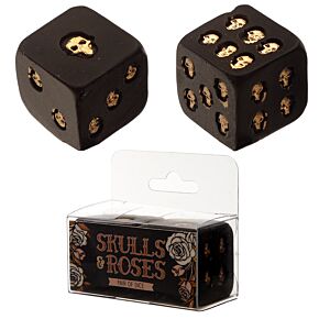 Skulls and Roses 2-er Set Schwarz und Gold Totenkopf Würfel Skulls and Roses 2-er Set Schwarz und Gold Totenkopf Würfel