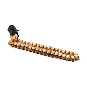 Schädel und Krähen-Räucherstäbchenhalter