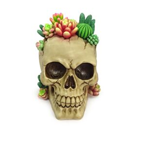 Totenkopf mit Pflanzen 