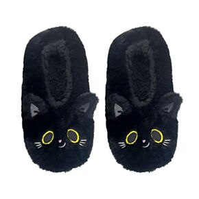 Lucky the Black Cat Katze rutschfeste Plüsch-Hausschuhe Größe 36-38 EU