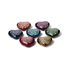 Chakra Herz mit Lebensblume Räucherstäbchenhalter aus Speckstein Chakra Herz mit Lebensblume Räucherstäbchenhalter aus Speckstein