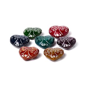 Chakra Herz mit Lebensbaum Räucherstäbchenhalter aus Speckstein Chakra Herz mit Lebensbaum Räucherstäbchenhalter aus Speckstein