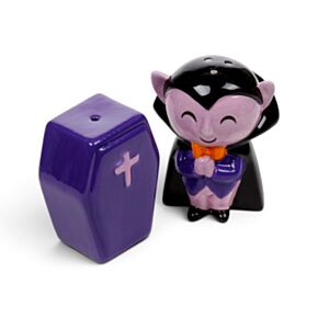 Spooky Dracula Vampir & Sarg Keramik Salz- & Pfefferstreuer Set