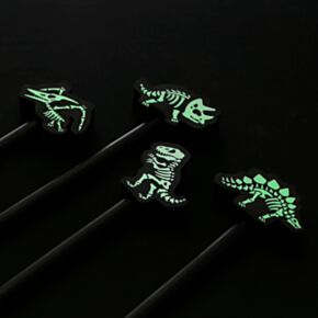 Bleistift mit im Dunkeln leuchtenden Dinosaurier-Skelett-Topper/Radiergummi