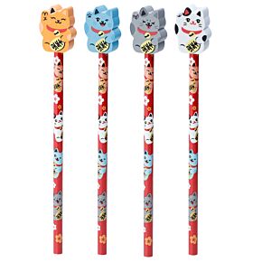 Maneki Neko Glückskatze Bleistift mit Radiergummi Maneki Neko Glückskatze Bleistift mit Radiergummi