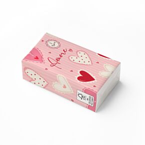 Amore Herzen Packung mit 8 Taschentüchern