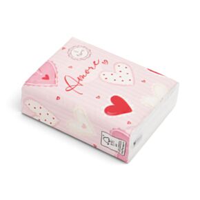 Amore Herzen Packung mit 8 Taschentüchern