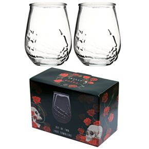 Skeletthand Trinkgläser 2-er Set 500ml