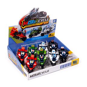 Push/Pull Motorrad Action-Spielzeug mit Reibungsantrieb Push/Pull Motorrad Action-Spielzeug mit Reibungsantrieb