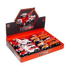 Push/Pull Bau-Rettungswagen mit Kran Action-Spielzeug mit Reibungsantrieb Push/Pull Bau-Rettungswagen mit Kran Action-Spielzeug mit Reibungsantrieb